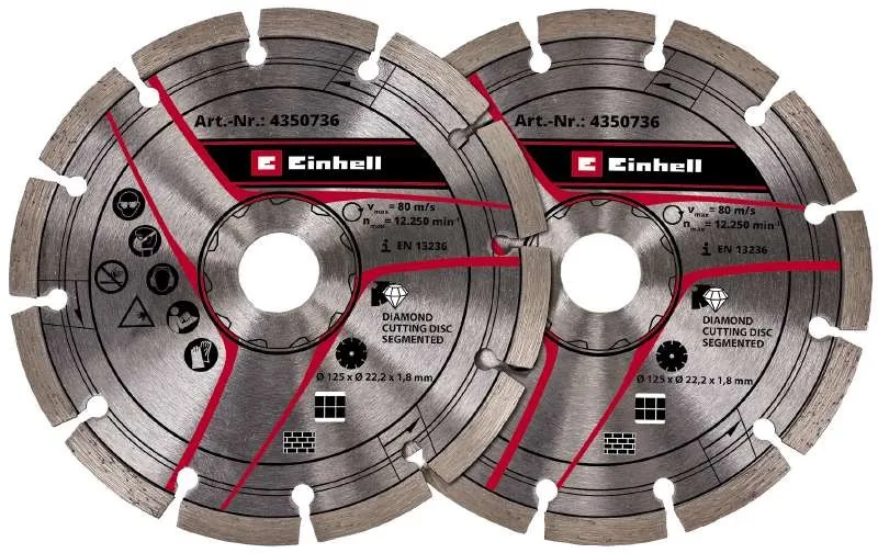 Диски алмазні Einhell 125 мм 2 шт для бороздників фрезерування бетону каменю плитки