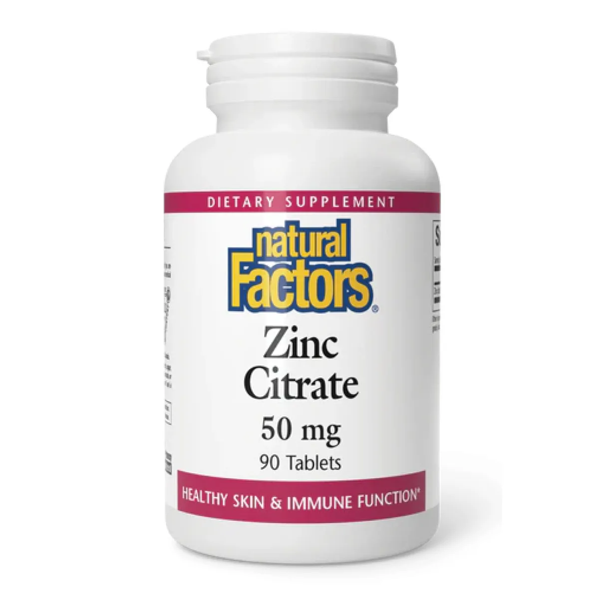 Цинк цитрат Natural Factors 50 мг 90 табл Веганський без ГМО
