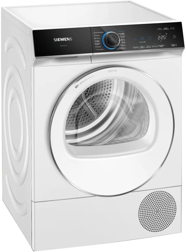 Сушильна машина Siemens конденсаційна 9 кг біла 60 см з дисплеєм