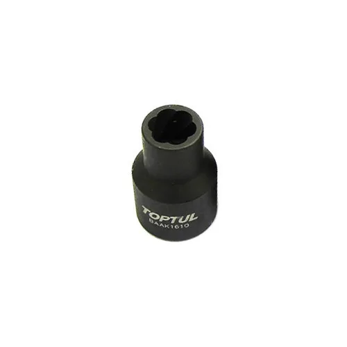 Головка торцева для зірваних граней 1/2" Toptul 16 мм хромованадієва срібляста