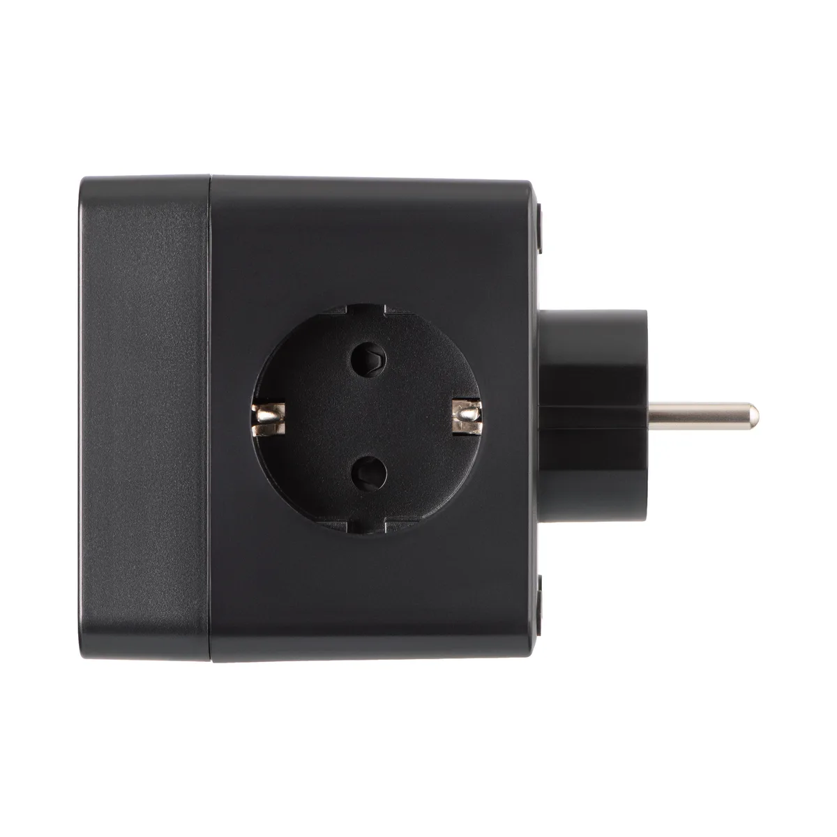 Адаптер мережевий 2E 3xТипF, 16A, 2xUSB-A, 1x USB-C фільтр, чорний