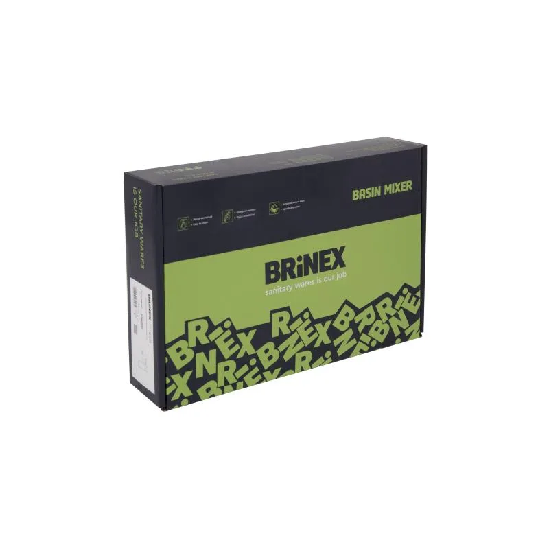 Змішувач для раковини одноважільний Brinex Pure 001F графітовий нержавіюча сталь 112,5 мм