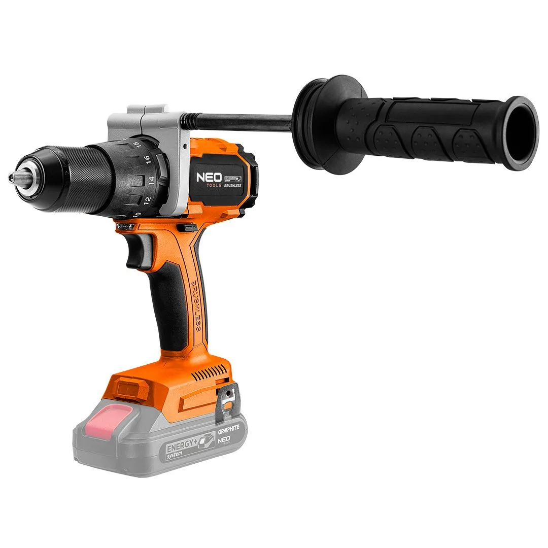 Акумуляторний шуруповерт-дриль Neo Tools Energy+ 18В 100Нм 0-480·0-1900 об/хв 1.56 кг без акумулятора та зарядного пристрою.