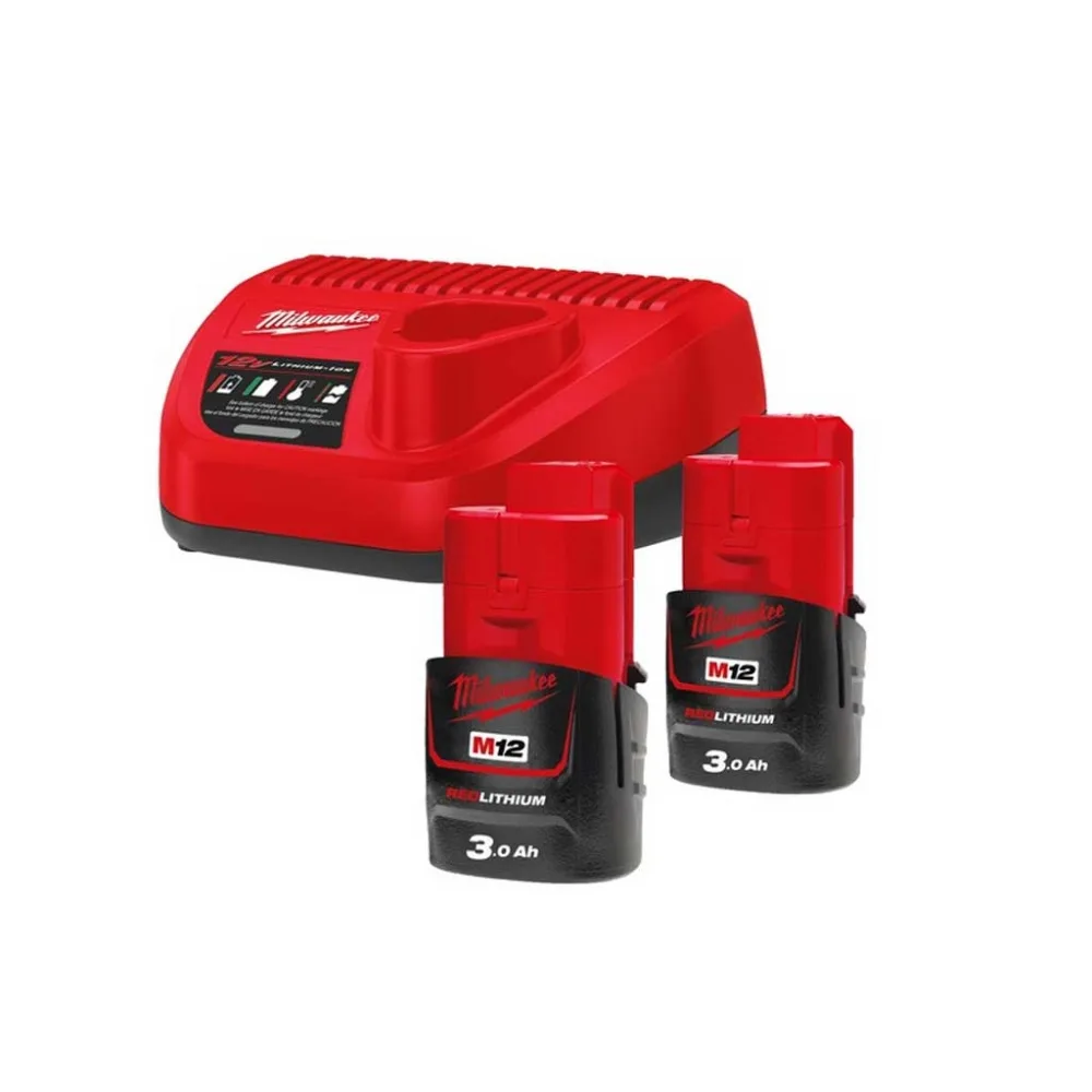 Комплект батареї та зарядного пристрою Milwaukee NRG-302 12В 2х3А·год Redlithium M12 ЗП С12C