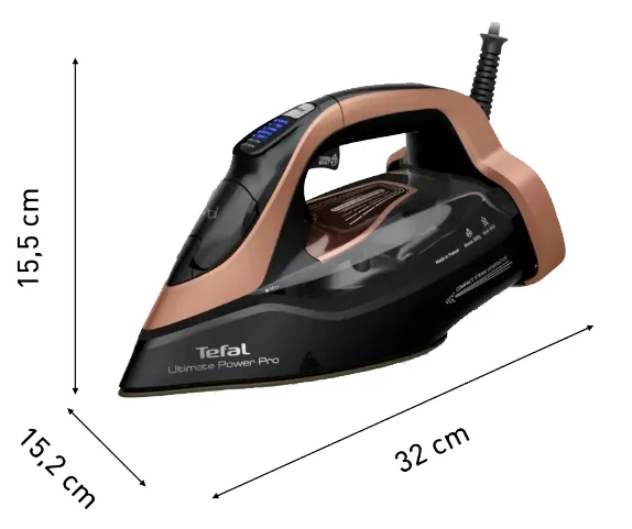 Праска Tefal з парою 3200 Вт Durilium Airglide 32х15,5 см Чорна бронзова