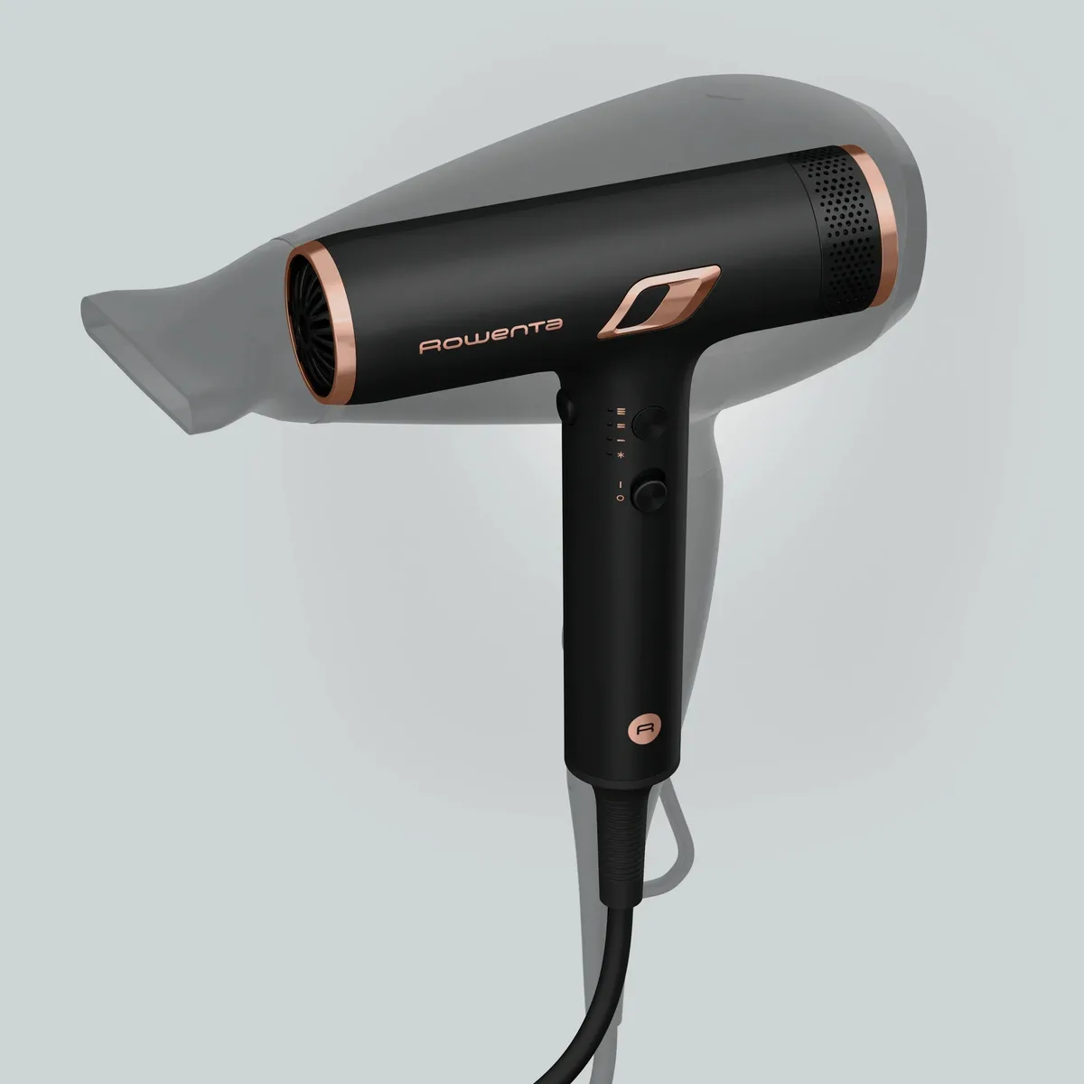 Фен Rowenta T-Shape Maestria Nano, 1700Вт, 3 налаштування, дифузор, іонізація, холодний обдув, чорний.