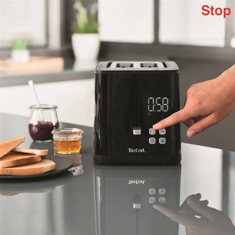 Тостер Tefal пластик 850Вт чорний 2 відділення LED дисплей