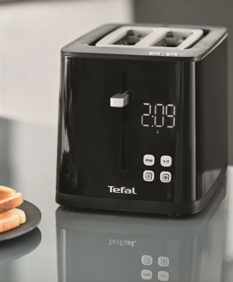 Тостер Tefal пластик 850Вт чорний 2 відділення LED дисплей