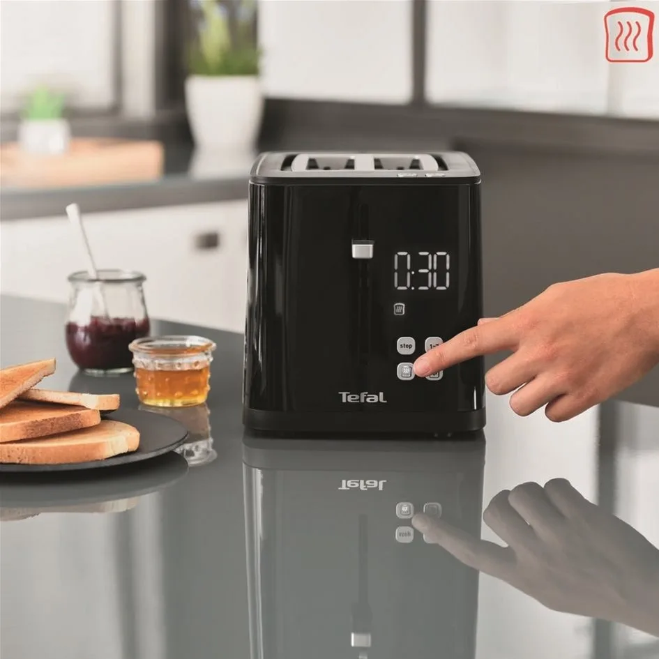 Тостер Tefal пластик 850Вт чорний 2 відділення LED дисплей