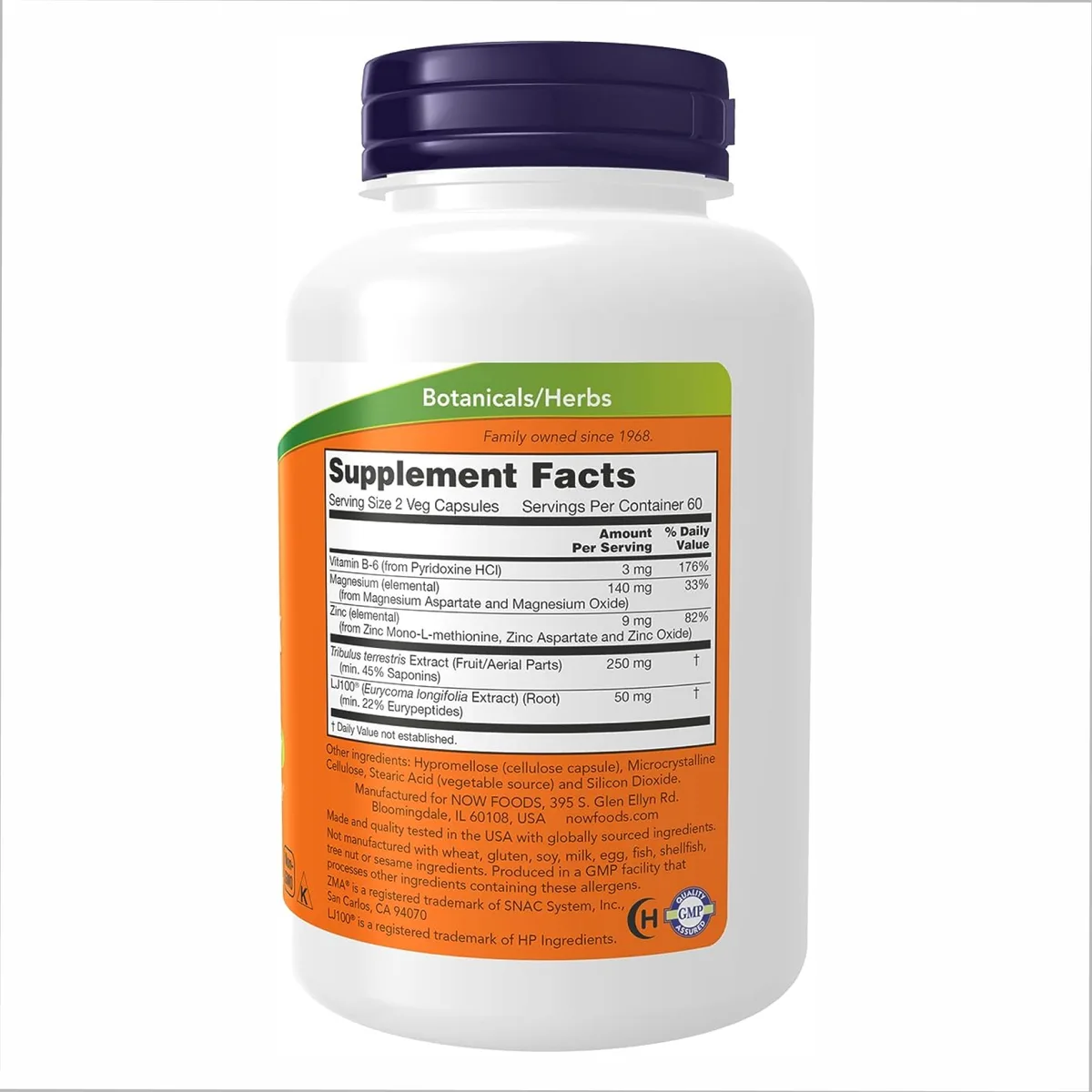 Testo Jack 100 Now Foods капсулы 120 шт для поддержки мужского здоровья