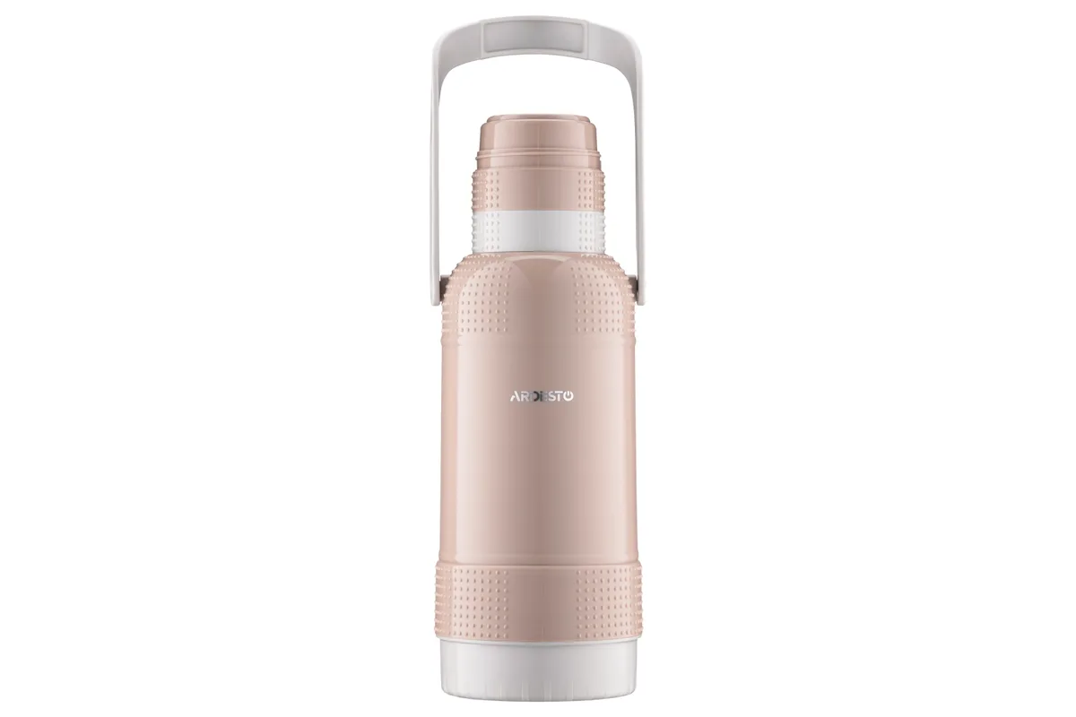 Термос ARDESTO Gemini Gourmet, 3200 мл, пластиковий корпус, боросилікатне скло, коричневого кольору.
