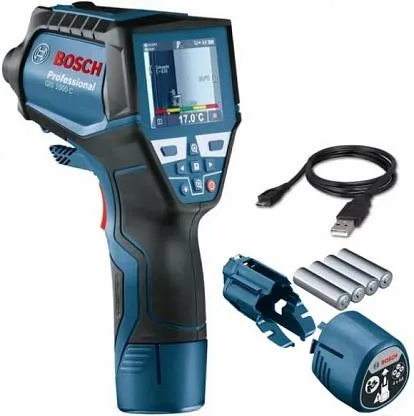 Термальний детектор Bosch Professional GIS 1000 C, 4AAх1.5В, -40°C...+1000°C, точність ±1.0°C, оптичне співвідношення 50:1, діапаз