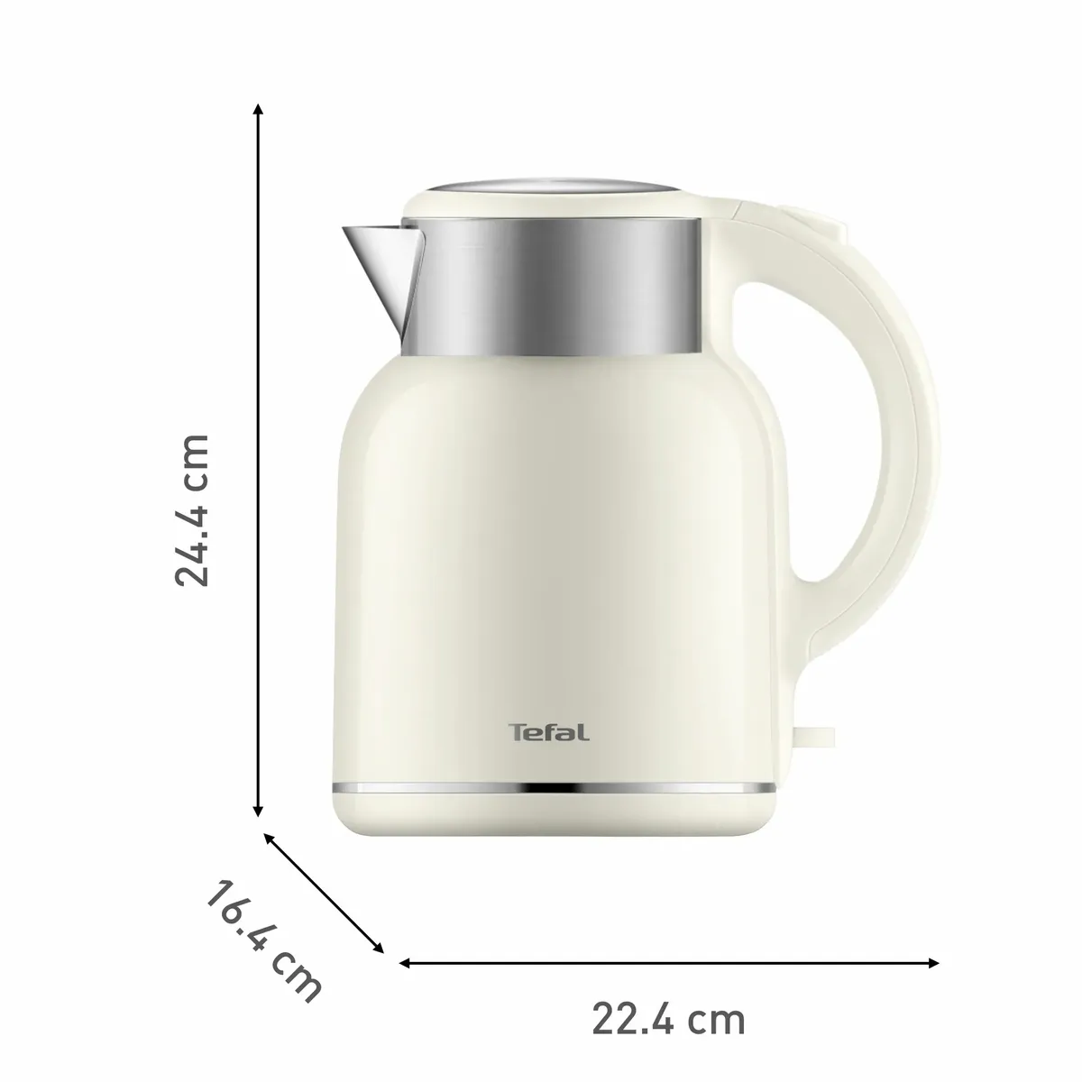 Електричний чайник Tefal Thermo Protect XL, 1.9л, пластиковий корпус, нержавіюча сталь, кремовий.