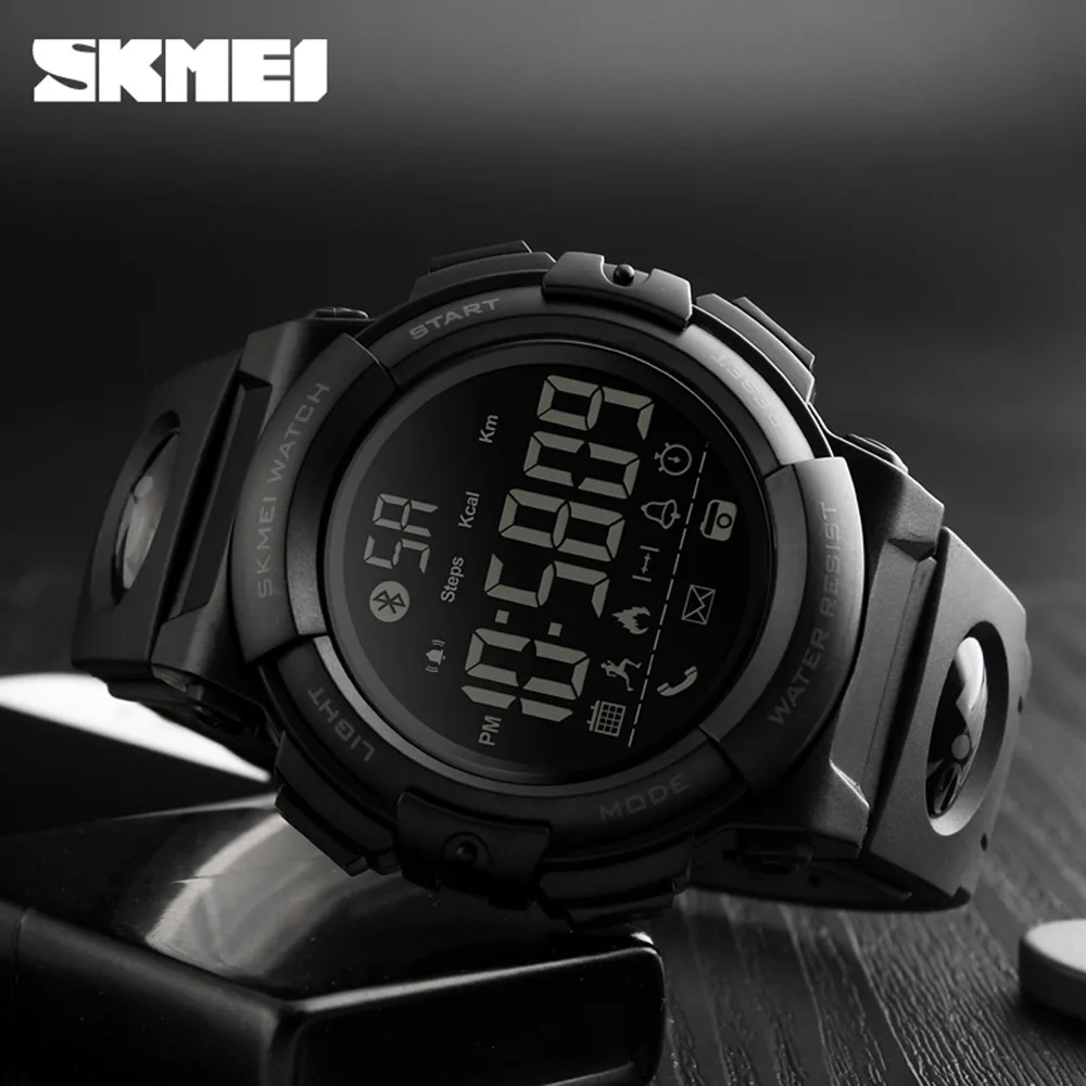 Смарт-часы Skmei Полимер 50 м Чёрные