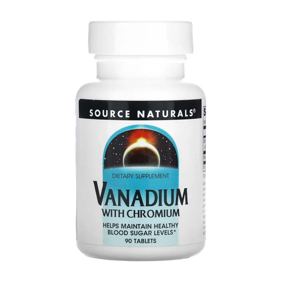 Ванадій з хромом Source Naturals 90 таблеток для підтримки рівня цукру в крові.
