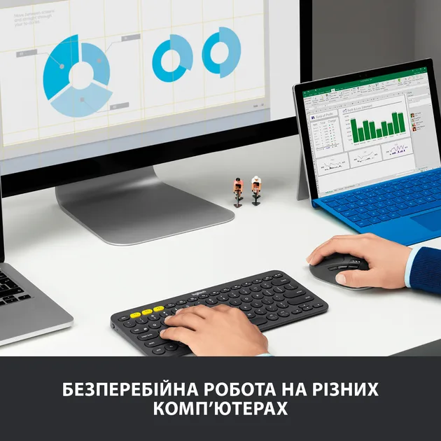 Миша Logitech оптична середня бездротова Bluetooth USB чорна 74х45х115 мм