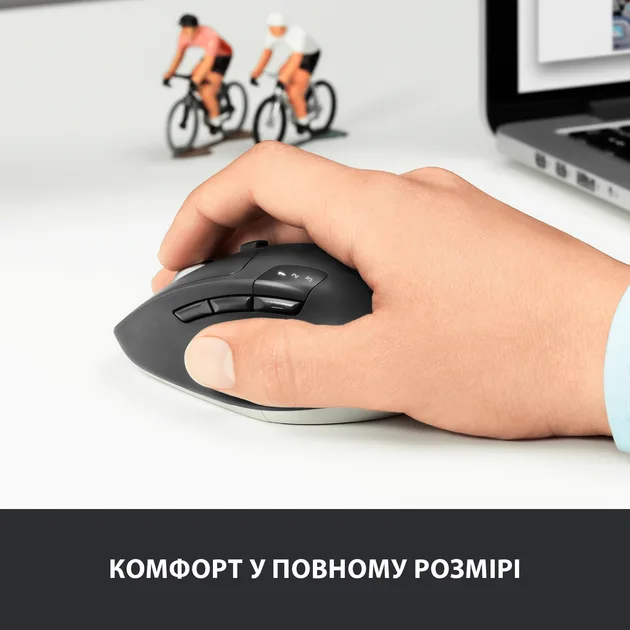 Миша Logitech оптична середня бездротова Bluetooth USB чорна 74х45х115 мм