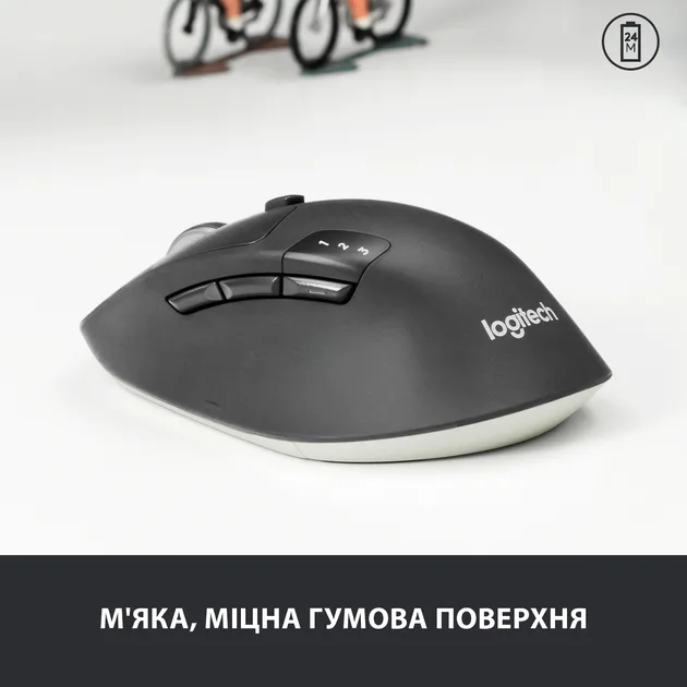Миша Logitech оптична середня бездротова Bluetooth USB чорна 74х45х115 мм