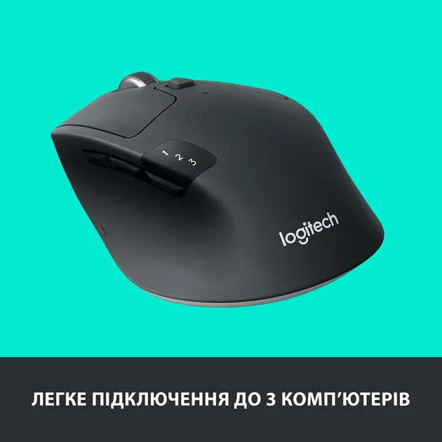 Миша Logitech оптична середня бездротова Bluetooth USB чорна 74х45х115 мм