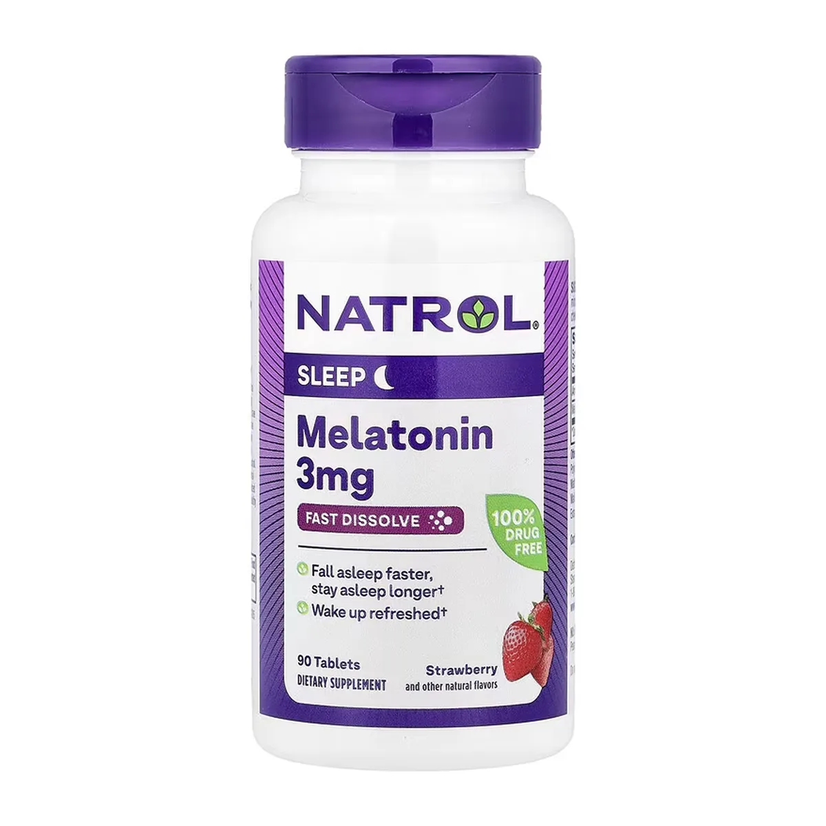 Мелатонін Natrol 3 мг 90 таблеток Полуниця