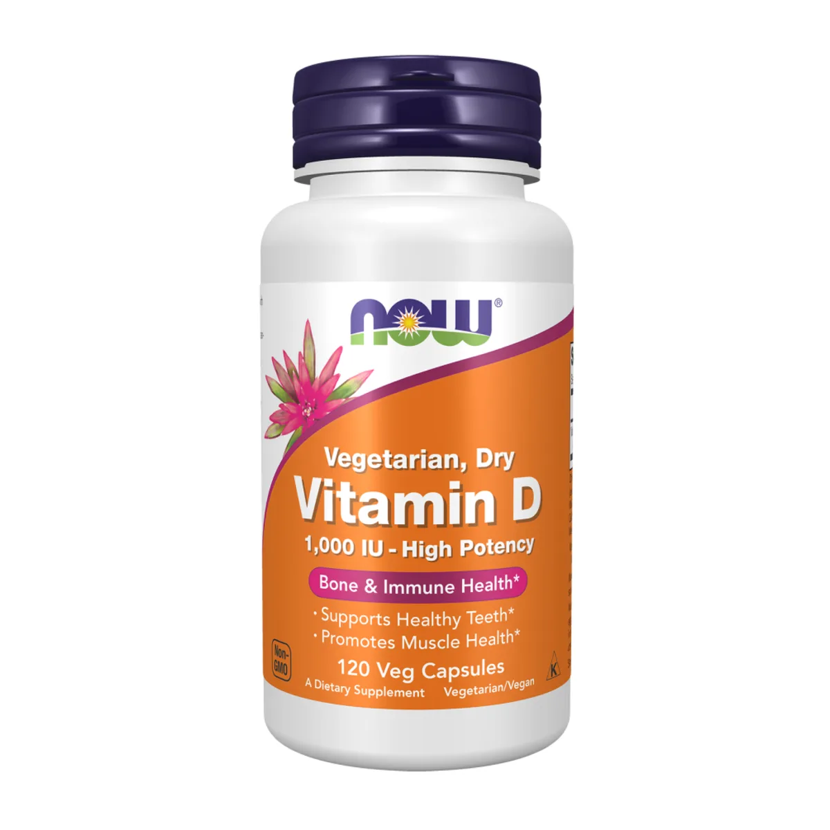 Витамин D3 1000 МЕ вегетарианские капсулы Now Foods 120 vcaps