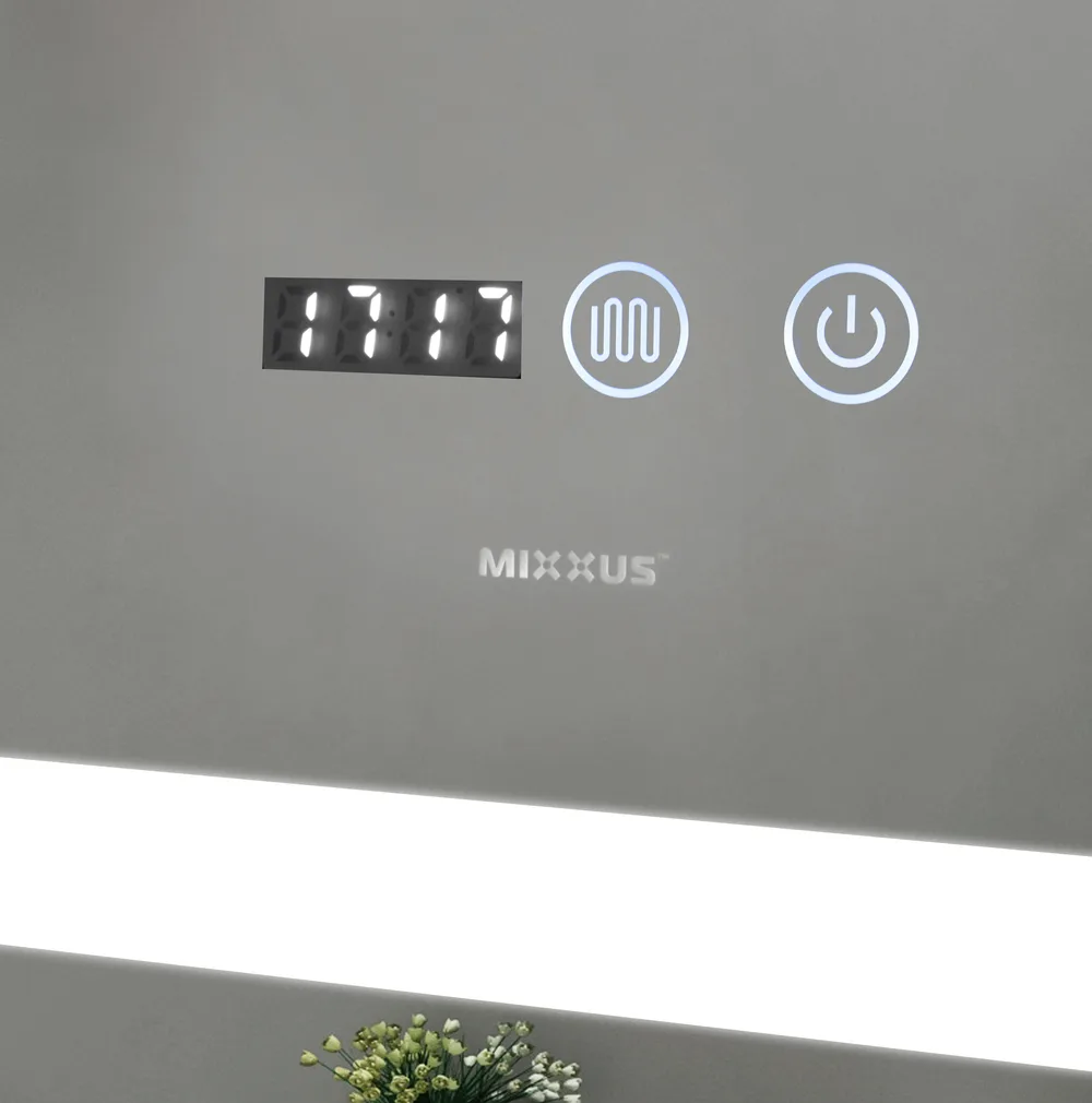 Дзеркало настінне Mixxus LIGHT MR01 90x70 см алюмінієве безмідне з LED підсвічуванням