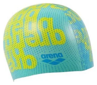Шапочка для плавания Arena 100% силикон OFSM голубая желтая