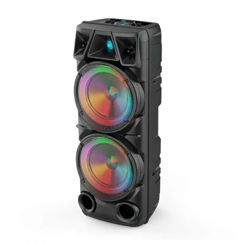 Портативна колонка 40W Bluetooth 203 мм чорна з мікрофоном та підсвічуванням