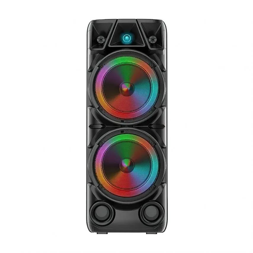 Портативна колонка 40W Bluetooth 203 мм чорна з мікрофоном та підсвічуванням
