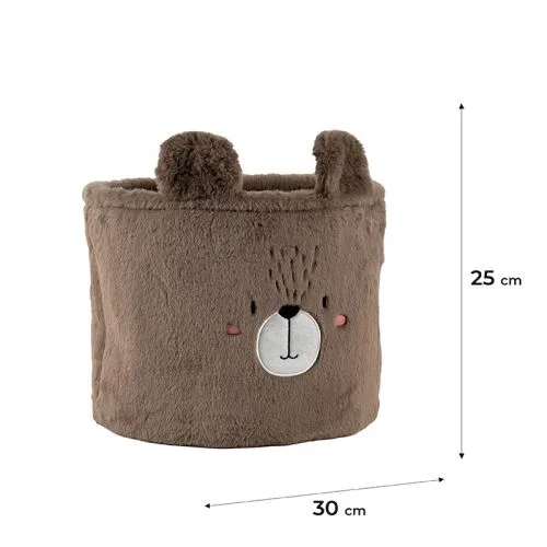 Кошик для зберігання плюшевий Sweet Bear 30х25 см для іграшок та речей дитячий кошик для зберігання