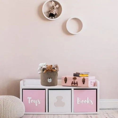 Кошик для зберігання плюшевий Sweet Bear 30х25 см для іграшок та речей дитячий кошик для зберігання