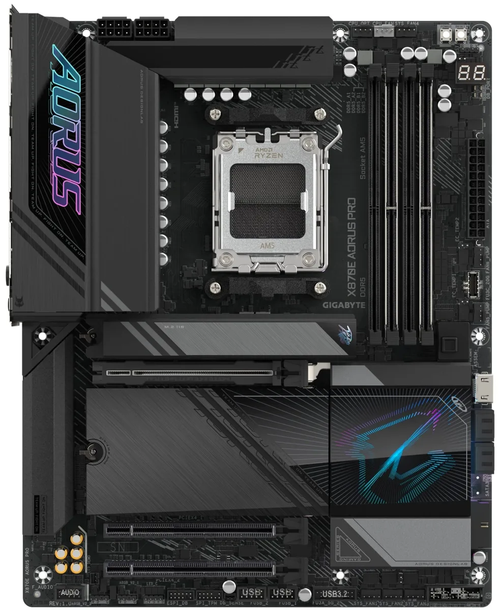 Материнська плата GIGABYTE X870E AORUS PRO sAM5 X870 4xDDR5 M.2 HDMI DP Wi-Fi BT ATX
