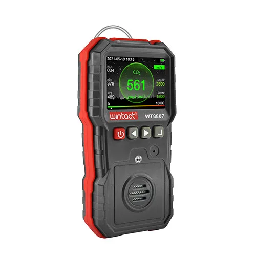 Газоаналізатор CO2 WINTACT WT8807 0-10000 μmol/mol портативний 72х153х50 мм чорний