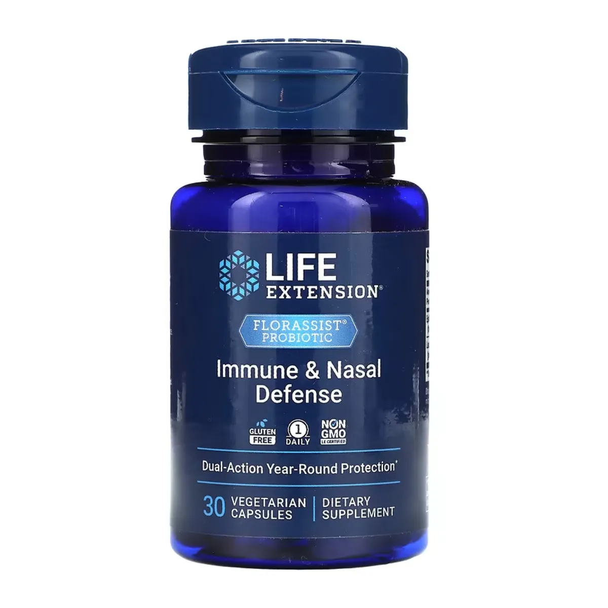 Пробіотик для імунного захисту FLORASSIST Probiotic Immune Nasal Defense 30 капсул без глютену та ГМО.