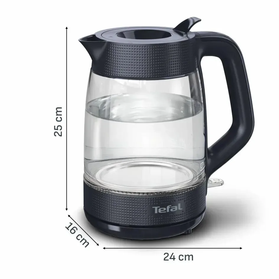 Электрочайник Tefal стекло 1 7 л черный 2000 Вт с подсветкой