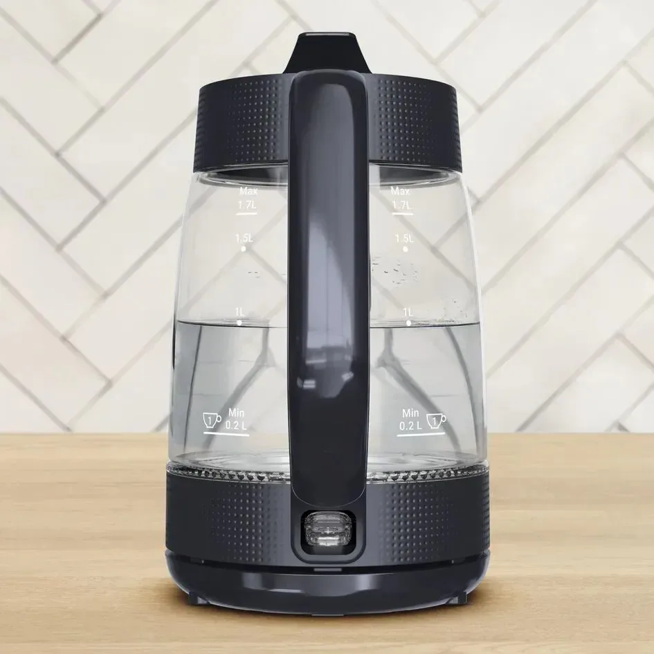 Электрочайник Tefal стекло 1 7 л черный 2000 Вт с подсветкой