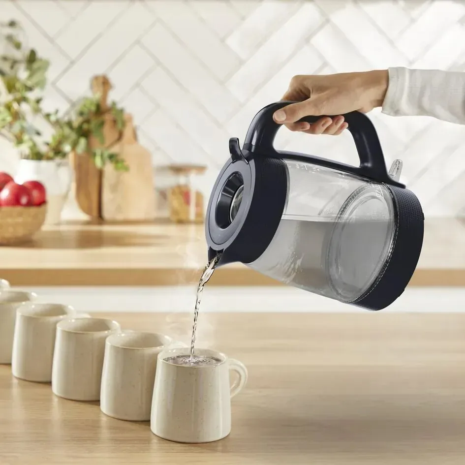 Электрочайник Tefal стекло 1 7 л черный 2000 Вт с подсветкой