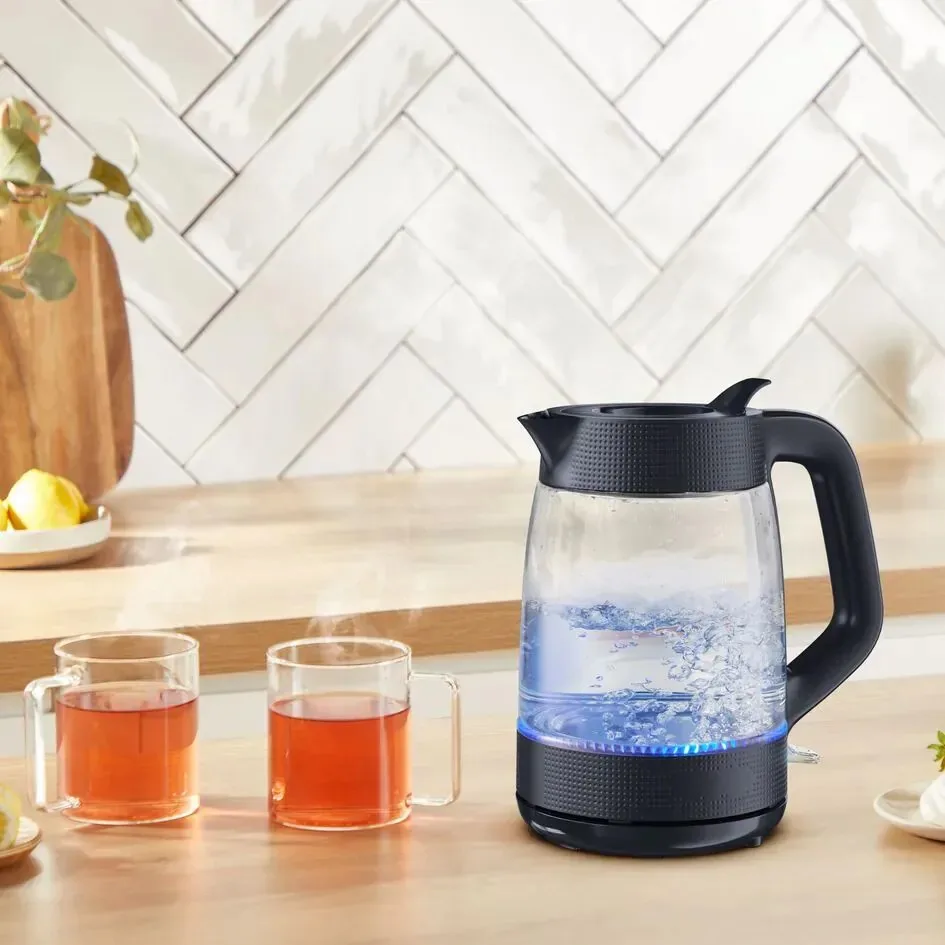 Электрочайник Tefal стекло 1 7 л черный 2000 Вт с подсветкой