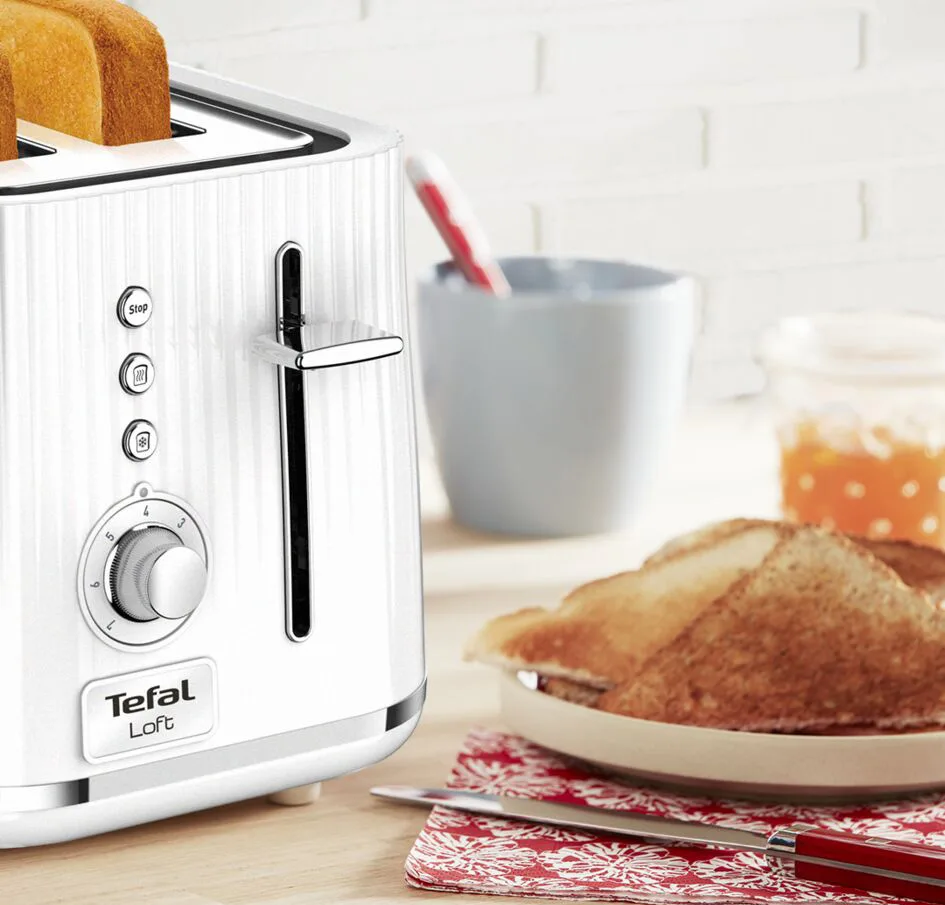 Тостер Tefal пластик 19х28х18,5 см Білий 850 Вт 2 тости 7 режимів обсмажування