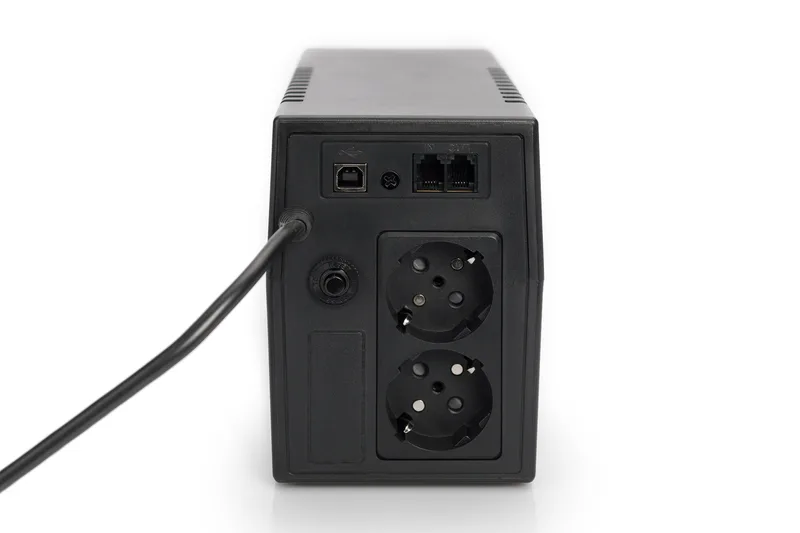 Источник бесперебойного питания DIGITUS 600VA/360W, LED, RJ11, USB, 2xSchuko