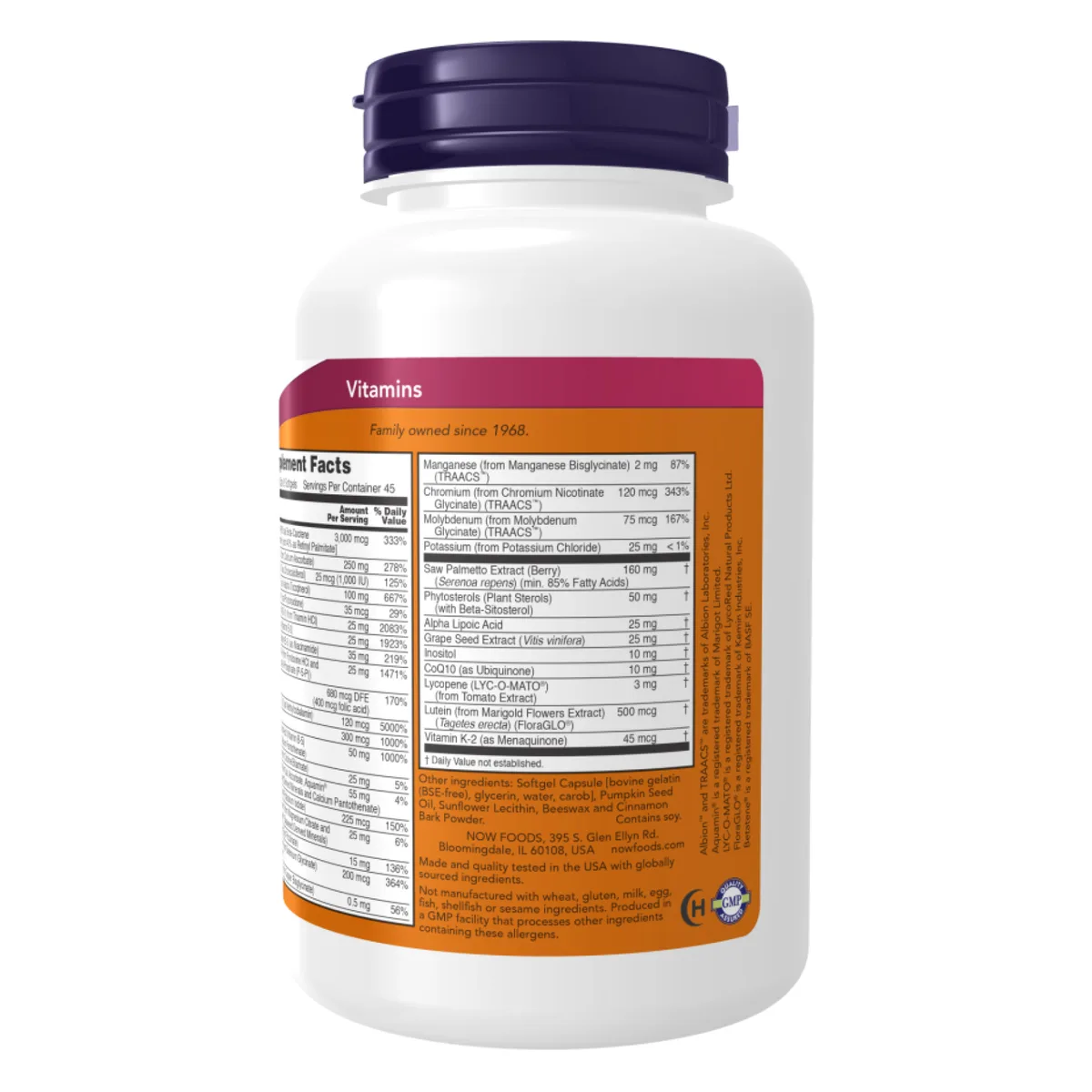 Мужской мультивитаминный комплекс Now Foods Adam 90 капсул софтгелс