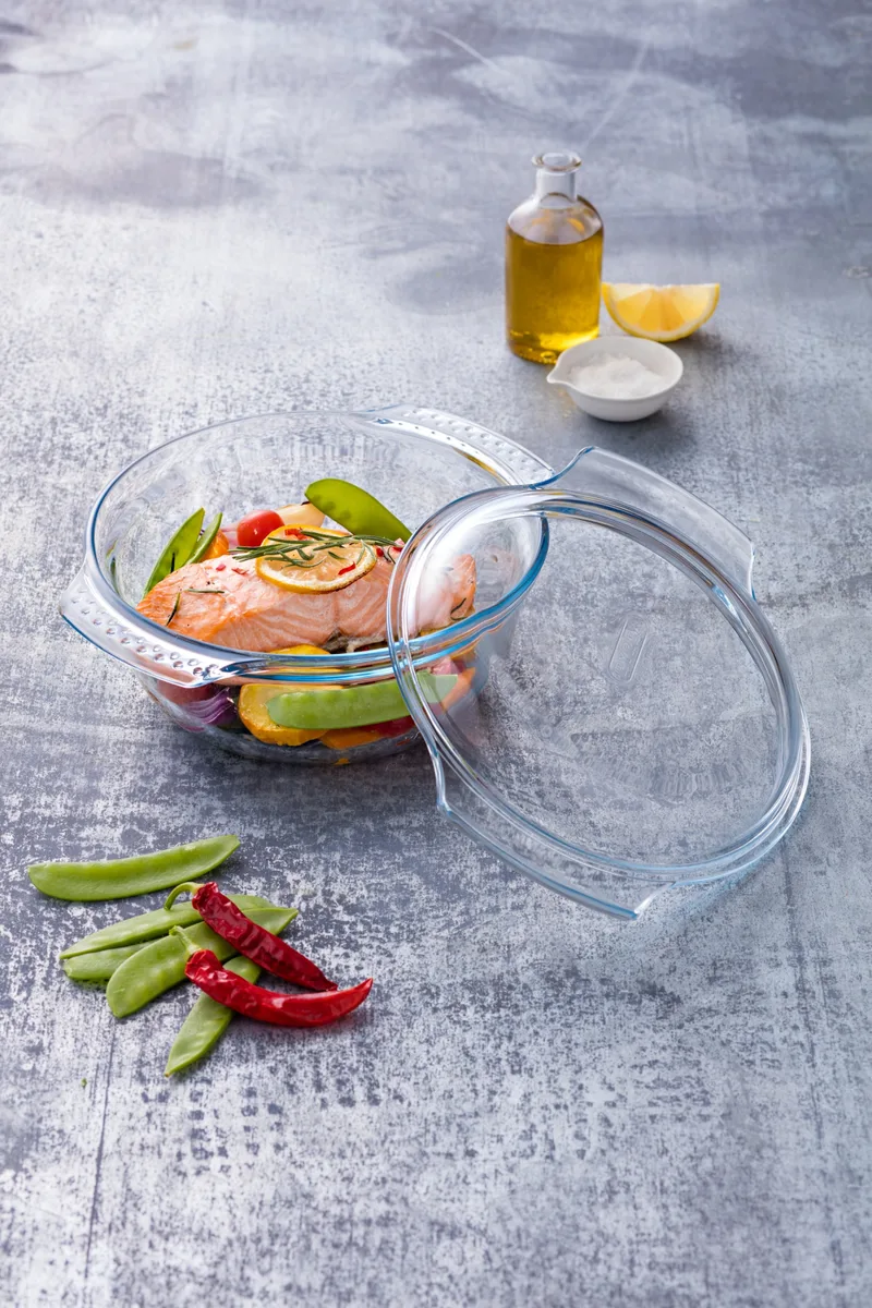 Кастрюля Pyrex боросиликатное стекло 5.1 л 32 см прозрачная с крышкой