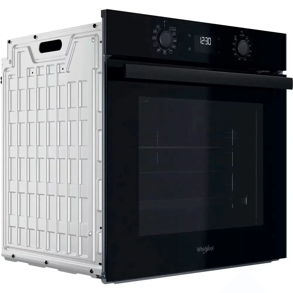 Электрический духовой шкаф Whirlpool, объем 71л, класс энергоэффективности A+, с дисплеем, конвекцией и телескопическими направляющими, черного цвета