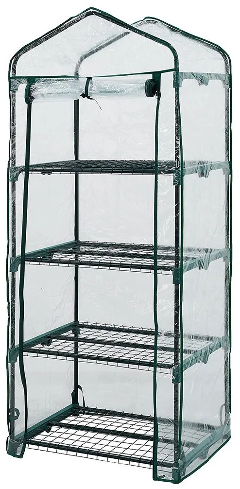 Складаний теплиця Neo Tools 160x69x49 см, 4 полиці, прозора ПВХ плівка.