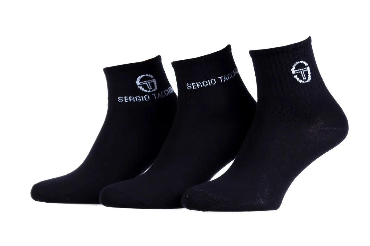 Шкарпетки Sergio Tacchini бавовна 35-37 чорний 3-pack