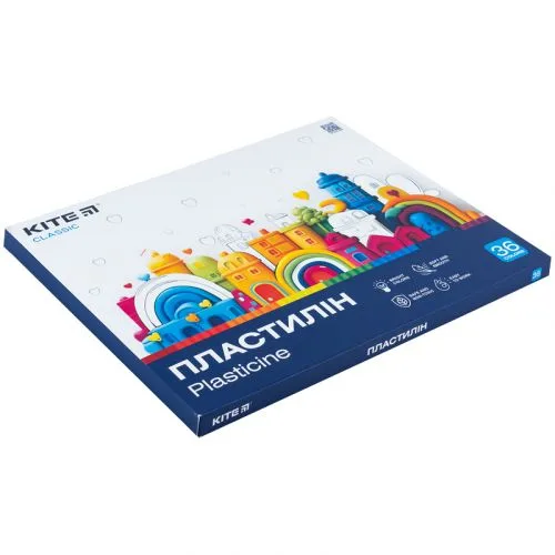 Пластилін 36 кольорів 720 г Kite Classic для моделювання та ліплення художній матеріал