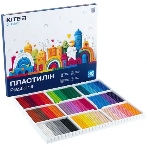 Пластилін 36 кольорів 720 г Kite Classic для моделювання та ліплення художній матеріал