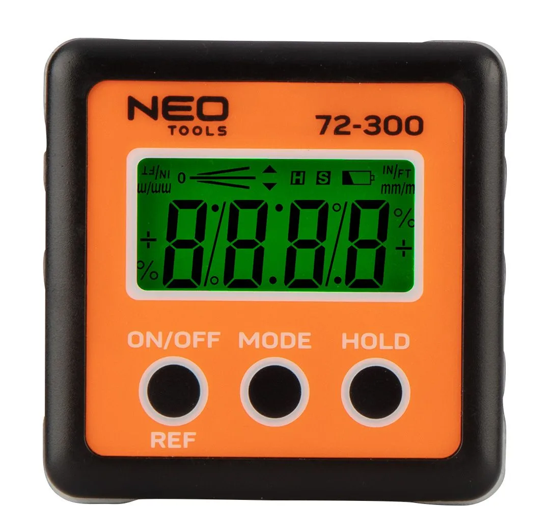 Кутомір Neo Tools, точність ±0.1°, 4 режиму вимірювання, магнітний.