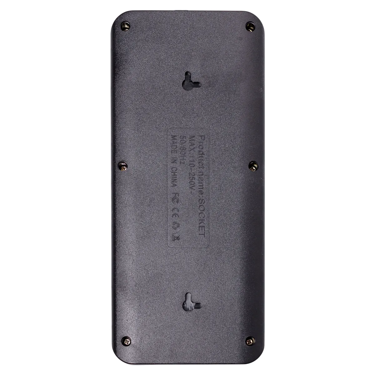 Мережевий фільтр подовжувач 5 м 6 розеток 4 USB 2 Type-C чорний термостійкий ABS-Пластик