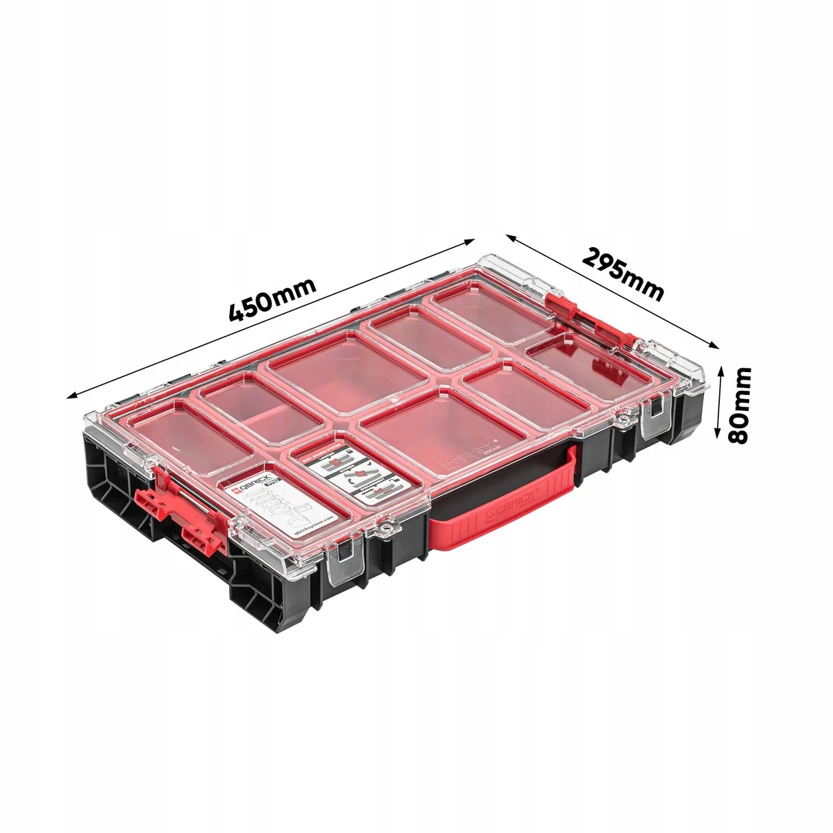 Органайзер QBRICK пластик чорний 450х293х80 мм 8 контейнерів